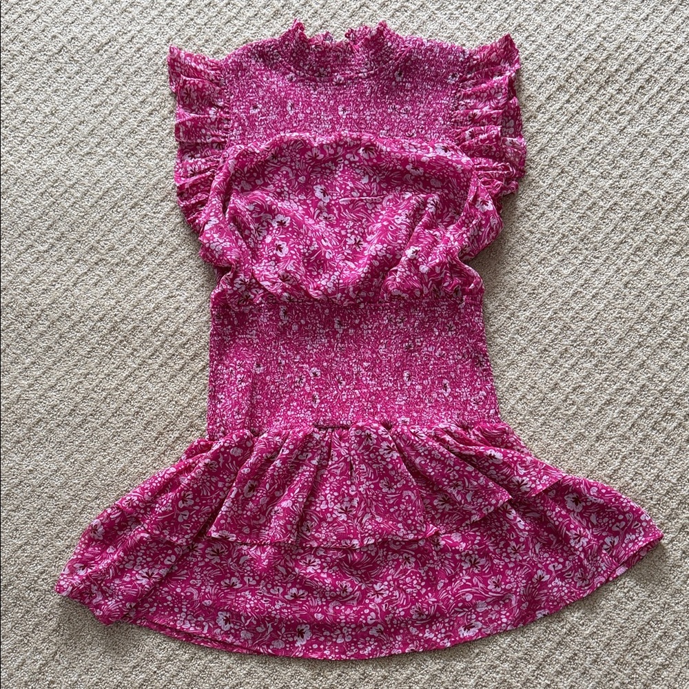 Women’s Pink Bloomingdales Brand Aqua Short Ruffle dress